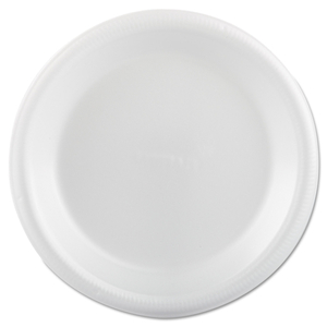 FOAM DINNERWARE, PLATE, 9", WHITE, 25/PACK, 20 PACKS/CARTON by Plastifar