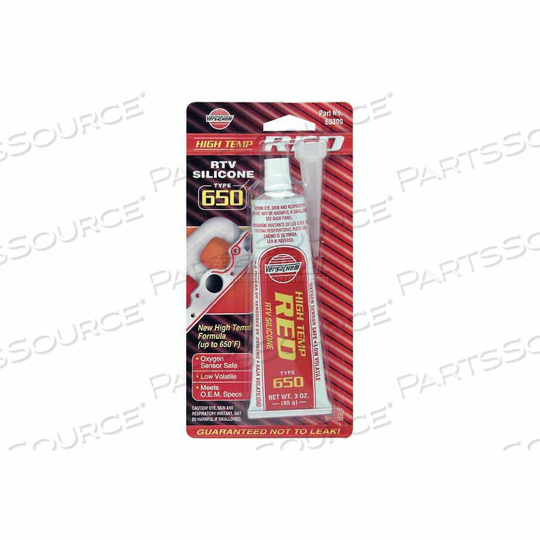 VERSACHEM HI-TEMP RED RTV SILICONE, 3 OZ. TUBE by ITW