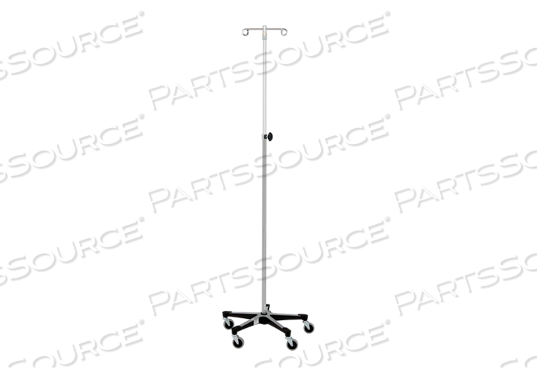 IV STAND STAINLESS STEEL 2 HOOK W/TRU LOC MECHANISM W/5 LEG BASE by Blickman IV STAND STAINLESS STEEL 2 HOOK W/TRU LOC MECHANISM W/5 LEG BASE by Blickman