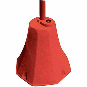 OCTAGON SIGN BASE WITH 98"H POST, RED, 8"W X 20"H BASE by Ideal Shield