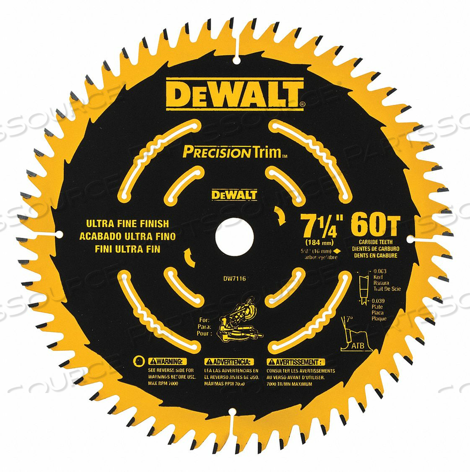 CIRCULAR SAW BLADE BLADE DIA 7-1/4 IN. by DeWalt