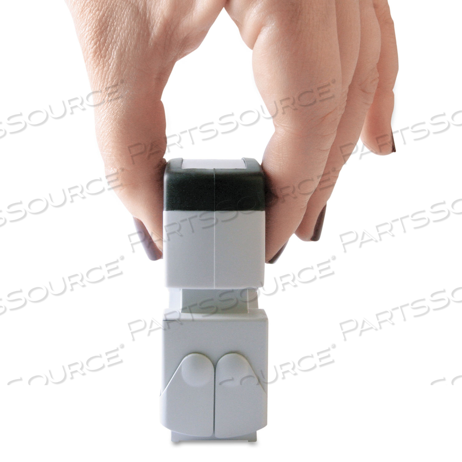 PRE-INKED SHUTTER STAMP, RED, REVISED, 1.63 X 0.5 by Accu-Stamp