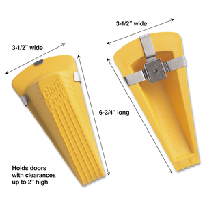 GIANT FOOT MAGNETIC DOORSTOP, NO-SLIP RUBBER WEDGE, 3.5W X 6.75D X 2H, YELLOW by Giant Foot