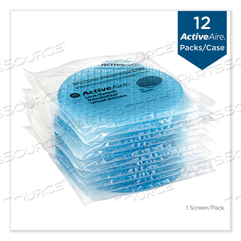 ACTIVEAIRE DEODORIZER URINAL SCREEN WITH SIDE TAB, COASTAL BREEZE SCENT, BLUE by Georgia-Pacific ACTIVEAIRE DEODORIZER URINAL SCREEN WITH SIDE TAB, COASTAL BREEZE SCENT, BLUE by Georgia-Pacific