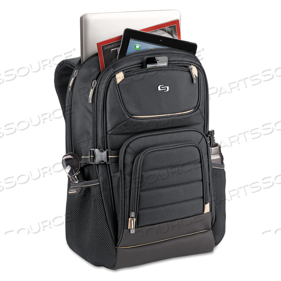 PRO BACKPACK, FITS DEVICES UP TO 17.3", POLYESTER, 12.25 X 6.75 X 17.5, BLACK 