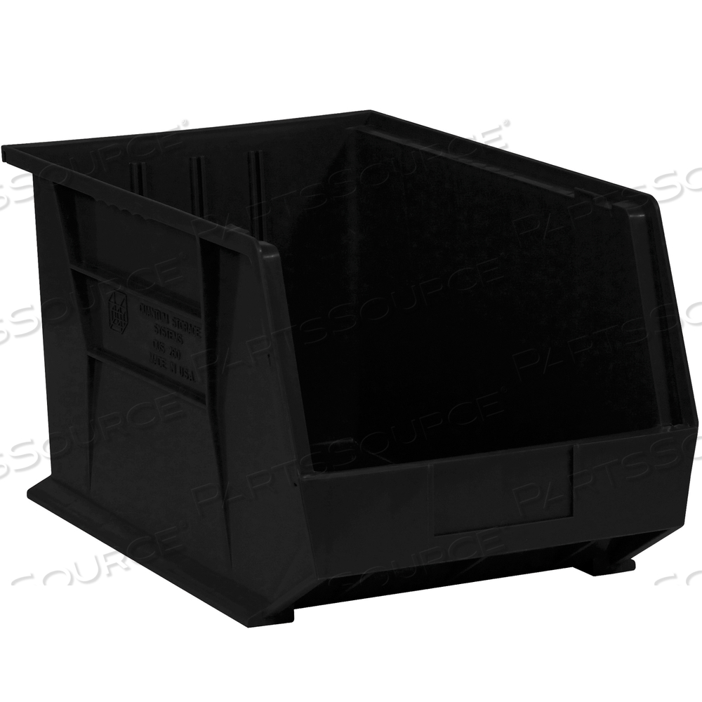 PLASTIC STACK & HANG BIN BOXES, 10 3/4" X 8 1/4" X 7", BLACK, 6/CASE by BOX Partners (Box Acquisitions, LLC)