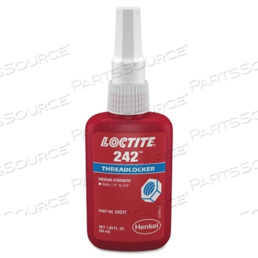 242 THREADLOCKER, MEDIUM STRENGTH, 50 ML, 1/4 IN TO 3/4 IN THREAD, BLUE by Loctite Brand