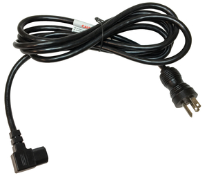 CABLE, 2 FT, 3 SJT BLACK CABLE/HOSP GRADE 5-15P (BLACK) + IEC32-C13 (BLACK RIGHT ANGLE) by Webber Electronics