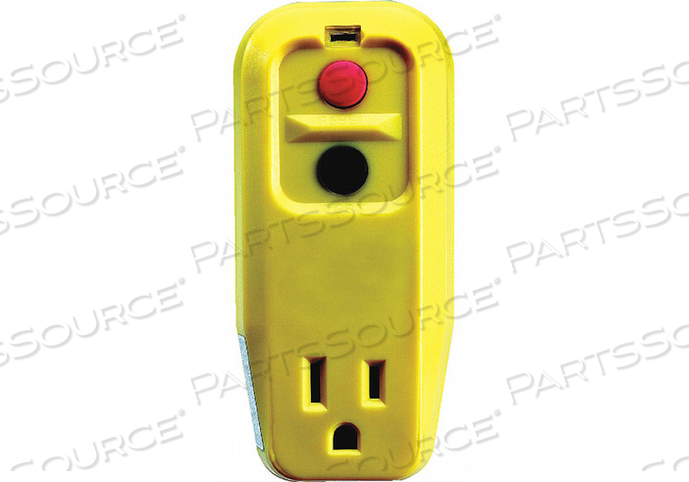 PLUG-IN GFCI WITHOUT CORD, CORD LENGTH NO CORD, COLOR YELLOW, MAX. AMPS 15 A, PLUG CONFIGURATION NEMA 5-15P, RECEPTACLE CONFIGURATION NEMA 5 by Power First PLUG-IN GFCI WITHOUT CORD, CORD LENGTH NO CORD, COLOR YELLOW, MAX. AMPS 15 A, PLUG CONFIGURATION NEMA 5-15P, RECEPTACLE CONFIGURATION NEMA 5 by Power First