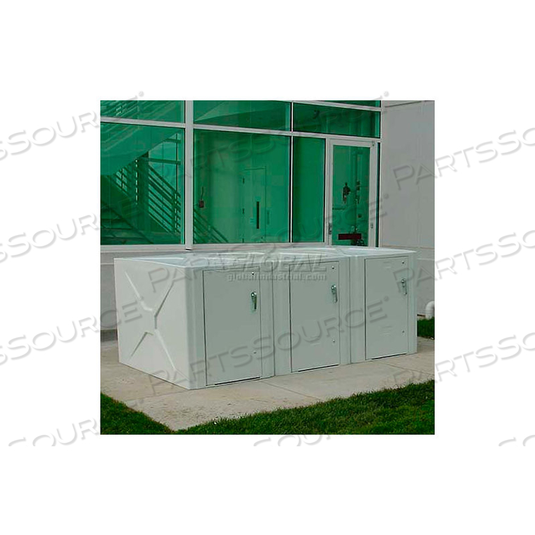 BIKE STORAGE LOCKER W/T-HANDLE, 2 BIKE CAP, 40"WX74-1/2"DX49"H, MED GRAY, ASSEMBLED by American Bicycle Security