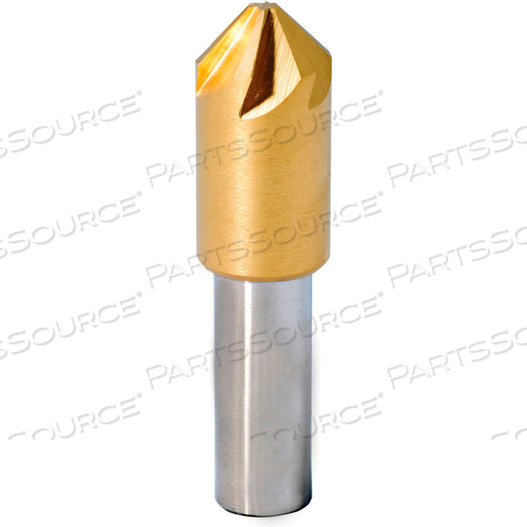 5/16" DIA., 1/4" SHANK, 2" OAL, 82, 6 FLUTE SINGLE END COUNTERSINK, COBALT, TIN by Melin Tool Company