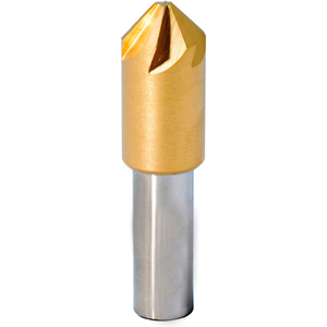 5/16" DIA., 1/4" SHANK, 2" OAL, 82, 6 FLUTE SINGLE END COUNTERSINK, COBALT, TIN by Melin Tool Company