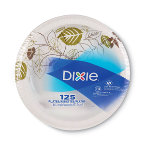 PATHWAYS SOAK-PROOF SHIELD MEDIUMWEIGHT PAPER PLATES, WISESIZE, 8.5" DIA, GREEN/BURGUNDY by Dixie