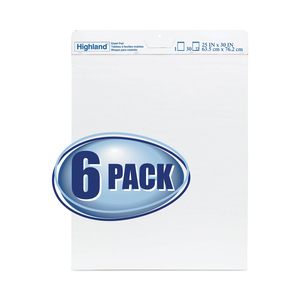 EASEL PAD, UNRULED, 25 X 30, WHITE, 30 SHEETS, 6/PACK by Highland