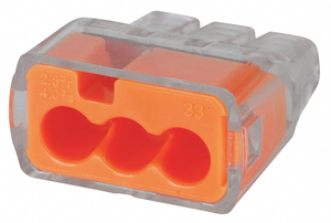 PUSH IN CONNECTOR 3 PORT ORANGE PK100 by Ideal Industries Inc.