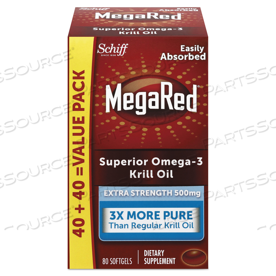 EXTRA STRENGTH OMEGA-3 KRILL OIL SOFTGEL, 80 SOFTGELS 