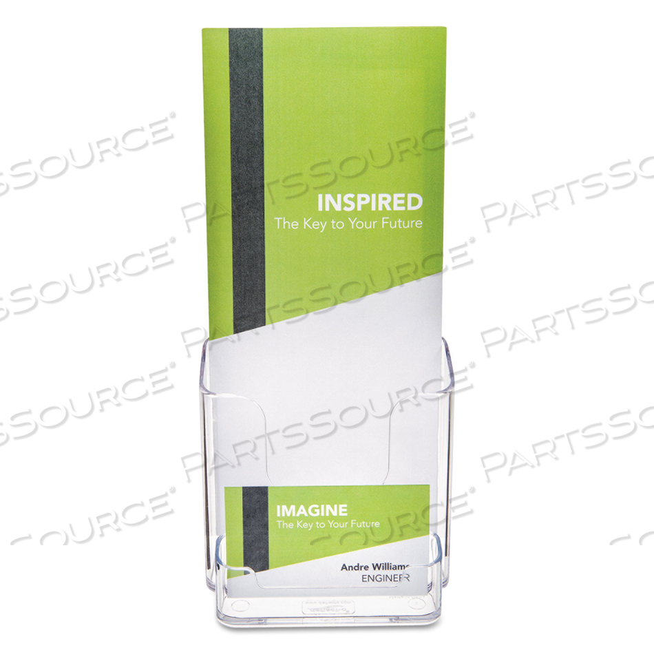 DOCUHOLDER FOR COUNTERTOP/WALL-MOUNT W/CARD HOLDER, 4.38W X 4.25D X 7.75H, CLEAR by Deflecto DOCUHOLDER FOR COUNTERTOP/WALL-MOUNT W/CARD HOLDER, 4.38W X 4.25D X 7.75H, CLEAR by Deflecto