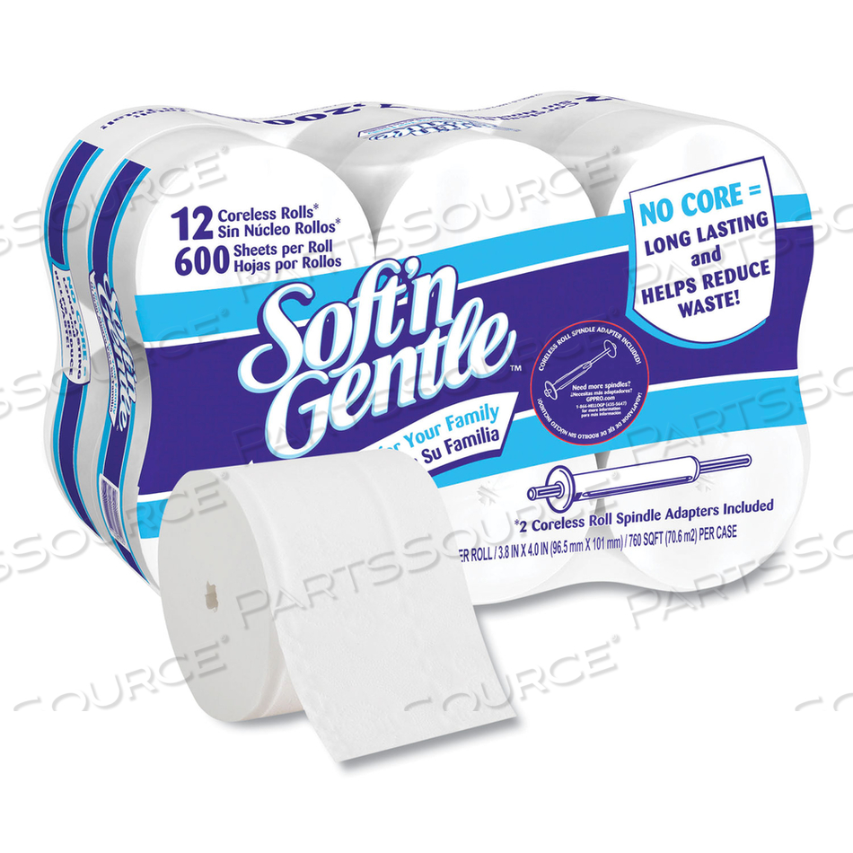 13325501 SOFT'N GENTLE 2PLY CORELESS TOILET PAPER