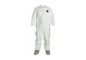 COLLARED COVERALL W/SOCKS WHITE M PK25 by DuPont