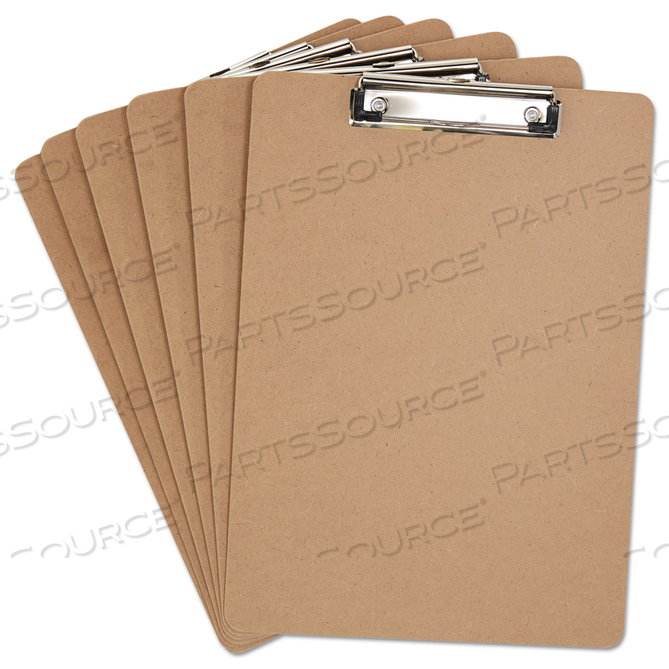 HARDBOARD CLIPBOARD WITH LOW-PROFILE CLIP, 0.5" CLIP CAPACITY, HOLDS 8.5 X 11 SHEETS, BROWN by Universal