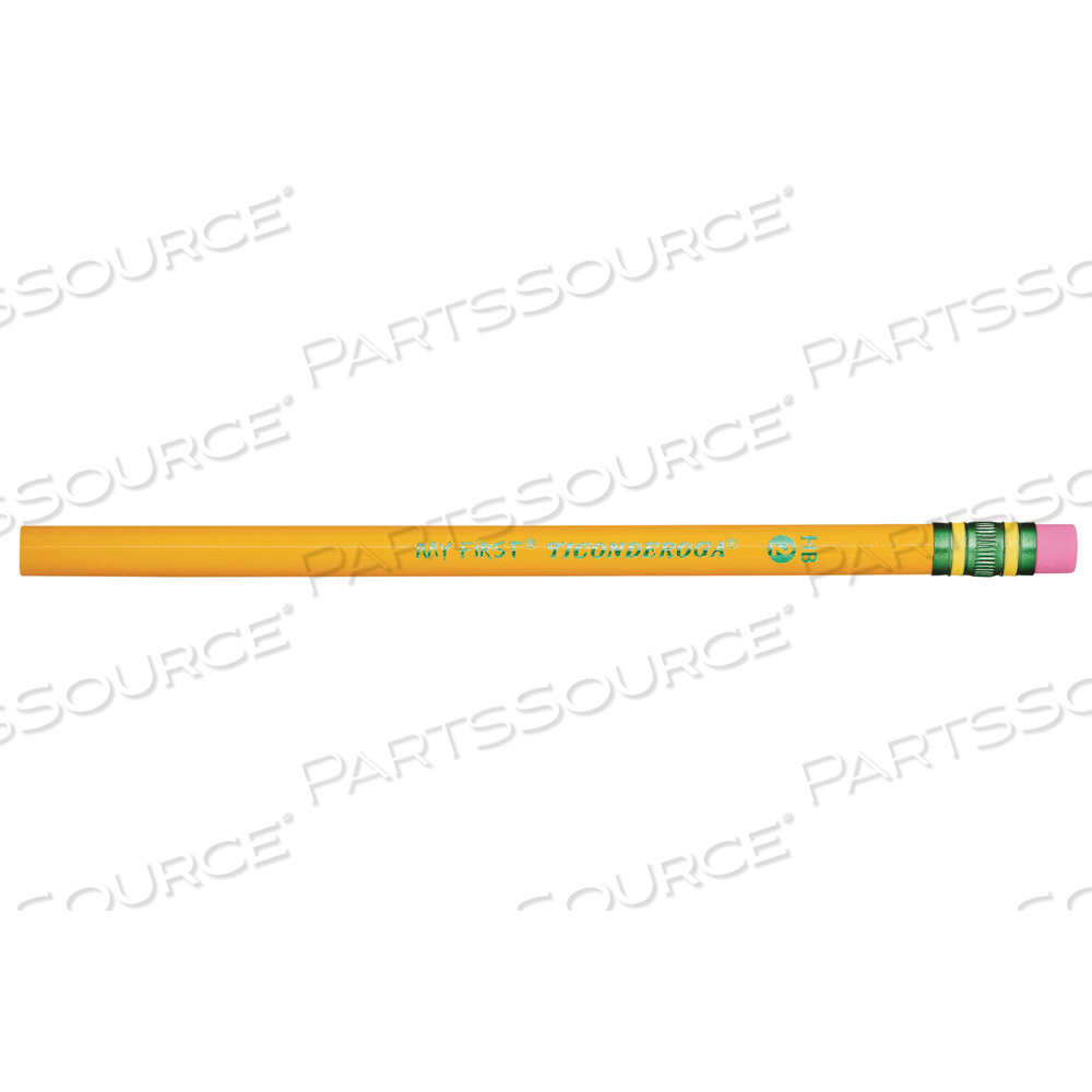 MY FIRST WOODCASE PENCIL WITH ERASER, 3.6 MM, HB (#2), BLACK LEAD, YELLOW BARREL by Dixon Ticonderoga MY FIRST WOODCASE PENCIL WITH ERASER, 3.6 MM, HB (#2), BLACK LEAD, YELLOW BARREL by Dixon Ticonderoga