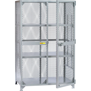 WELDED VENTILATED STORAGE LOCKER W/3 ADJ. SHELVES, 61"WX33"DX78"H, GRAY,ASSEMBLED by Little Giant