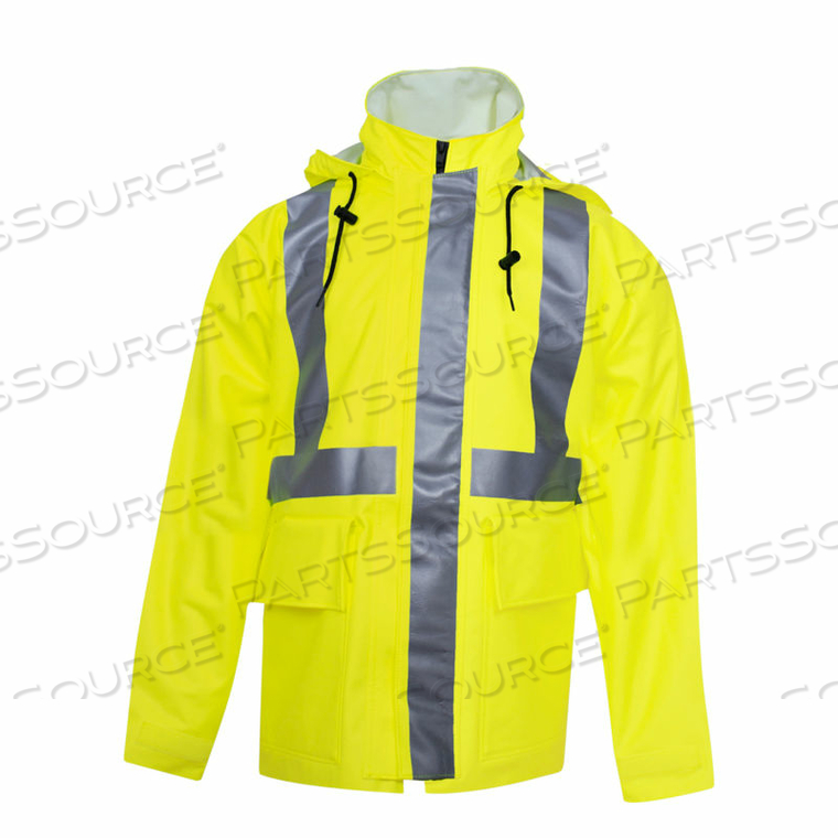 ARC H2O FLAME RESISTANT HI-VIS RAIN JACKET, ANSI CLASS 2, TYPE R, YELLOW, L 