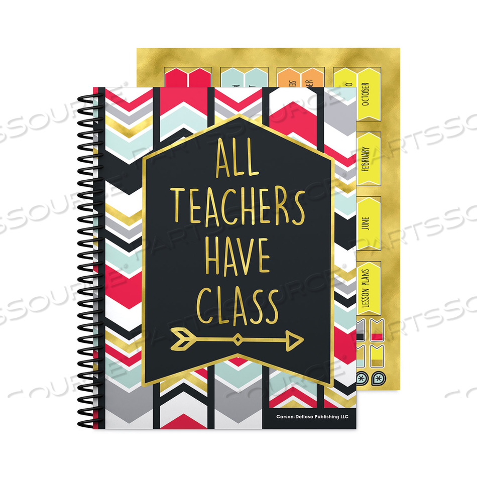 TEACHER PLANNER, WEEKLY/MONTHLY, TWO-PAGE SPREAD (SEVEN CLASSES), 11 X 8.5, MULTICOLOR COVER, 2022-2023 by Carson-Dellosa Publishing TEACHER PLANNER, WEEKLY/MONTHLY, TWO-PAGE SPREAD (SEVEN CLASSES), 11 X 8.5, MULTICOLOR COVER, 2022-2023 by Carson-Dellosa Publishing