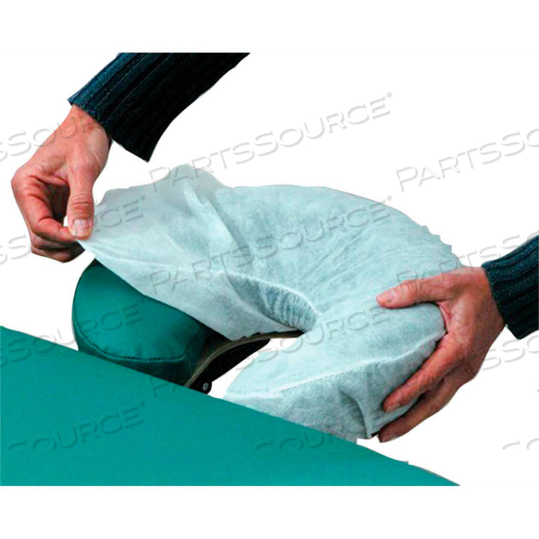 CRESCENT-SHAPED FACE REST COVERS FOR MASSAGE TABLE, WHITE, BAG OF 500 by Fabrication Enterprises CRESCENT-SHAPED FACE REST COVERS FOR MASSAGE TABLE, WHITE, BAG OF 500 by Fabrication Enterprises