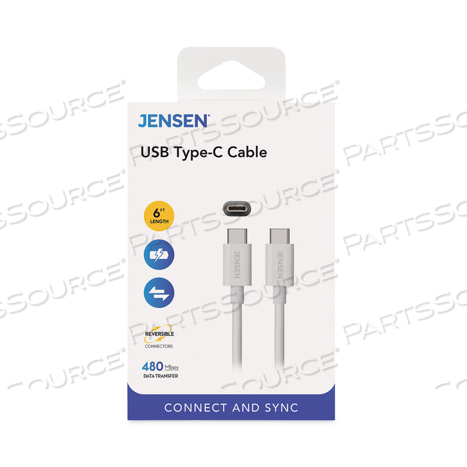 USB-C 3.1 TYPE-C, 480 MBPS, 6 FT, WHITE 