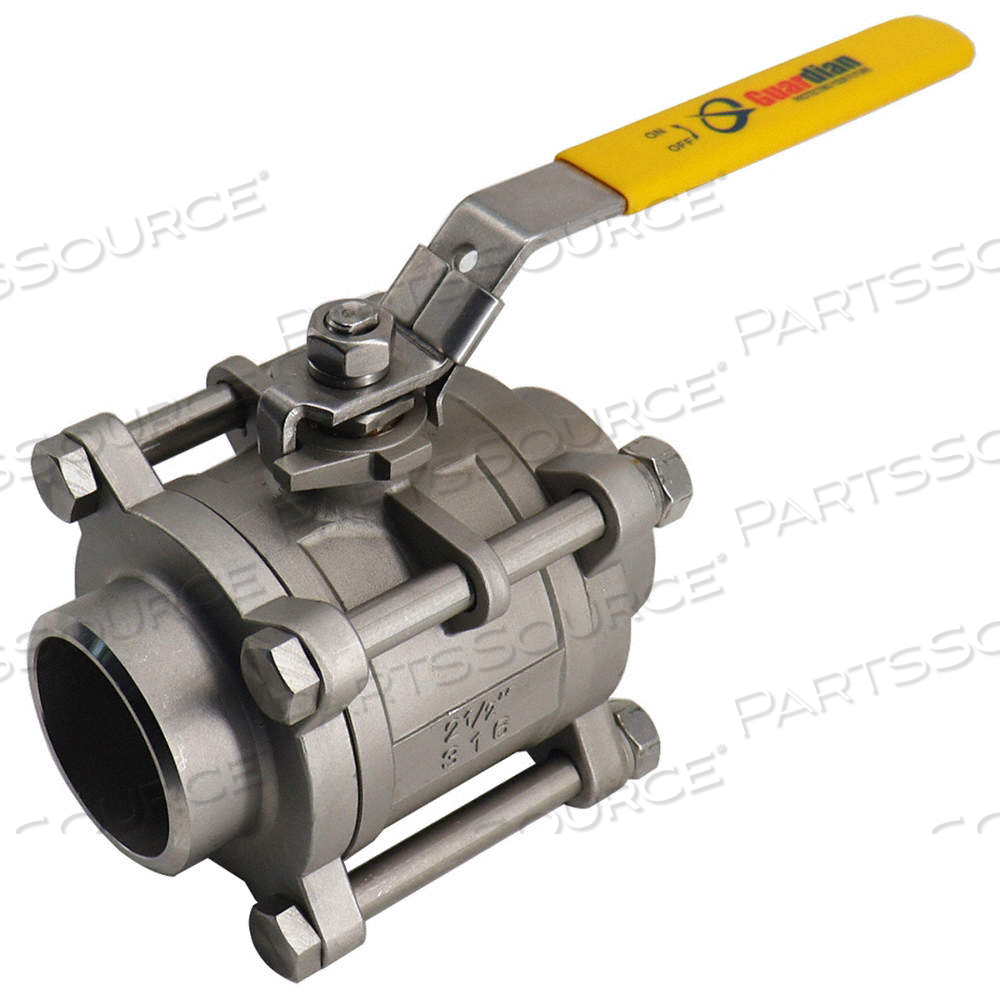 MANUAL TWO-WAY BALL VALVE, 3/4 IN, 316 STAINLESS STEEL, STRAIGHT VALVE BODY, RPTFE by Approved Vendor