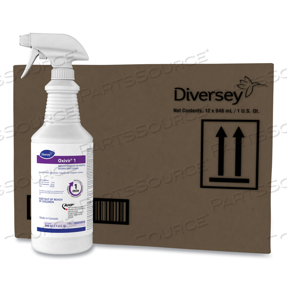OXIVIR HYDROGEN PEROXIDE DISINFECTANT CLEANER, 32 OZ., 12 BOTTLES by Diversey OXIVIR HYDROGEN PEROXIDE DISINFECTANT CLEANER, 32 OZ., 12 BOTTLES by Diversey