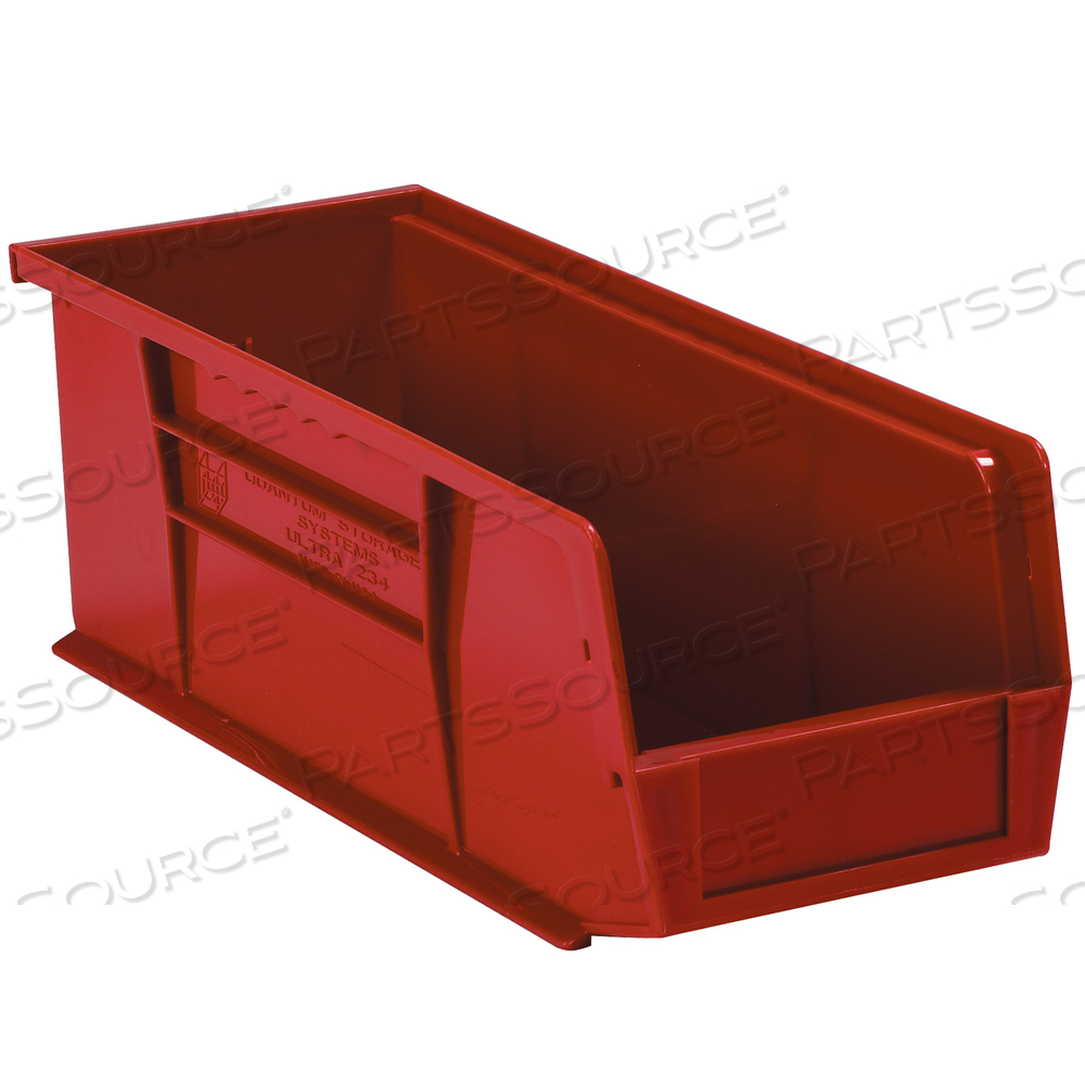 PLASTIC STACK & HANG BIN BOXES, 14 3/4" X 5 1/2" X 5", RED, 12/CASE by BOX Partners (Box Acquisitions, LLC)