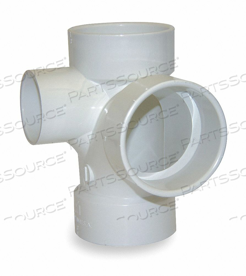 SANITARY TEE WITH LEFT SIDE INLET, SCHEDULE 40, 4 IN X 4 IN X 4 IN X 2 IN FITTING PIPE SIZE, WHITE by Charlotte Pipe And Foundry Co. SANITARY TEE WITH LEFT SIDE INLET, SCHEDULE 40, 4 IN X 4 IN X 4 IN X 2 IN FITTING PIPE SIZE, WHITE by Charlotte Pipe And Foundry Co.