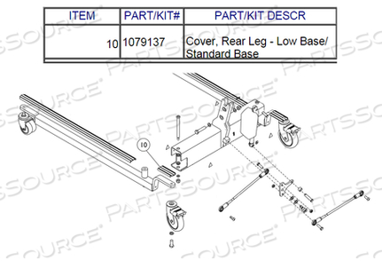 REAR LEG-LOW BASE/STANDARD BASE COVER by Invacare Corporation