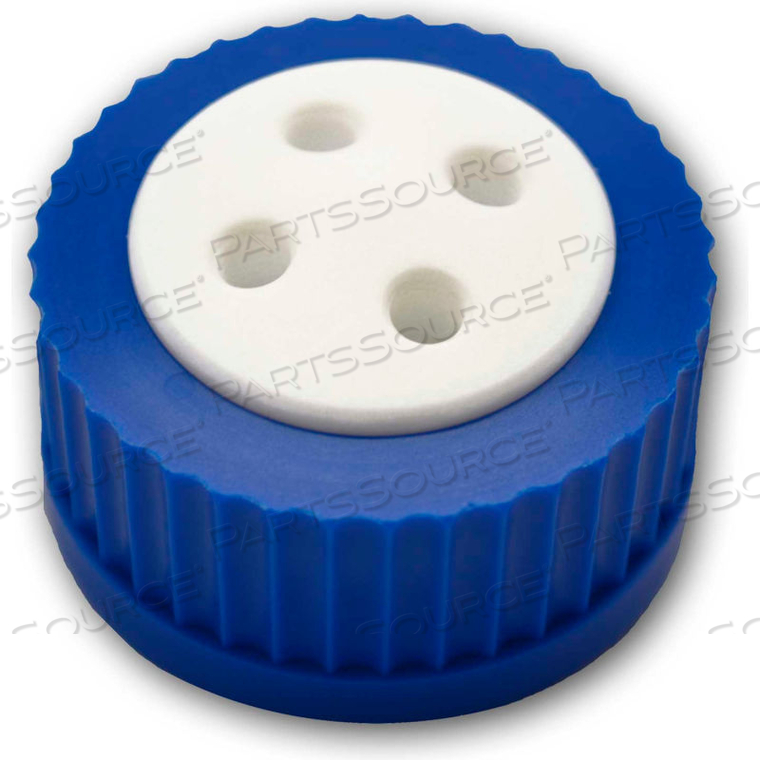 4-PORT CAP WITH PLUGS, FOR GLASS BOTTLES WITH GL45 CLOSURE by CP Lab Safety 4-PORT CAP WITH PLUGS, FOR GLASS BOTTLES WITH GL45 CLOSURE by CP Lab Safety