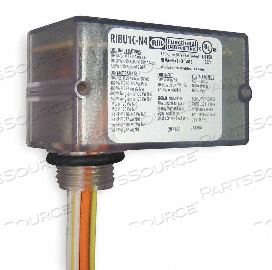 WIRED RELAY 10-30VAC/DC 120VAC 10A SPDT by RIB WIRED RELAY 10-30VAC/DC 120VAC 10A SPDT by RIB