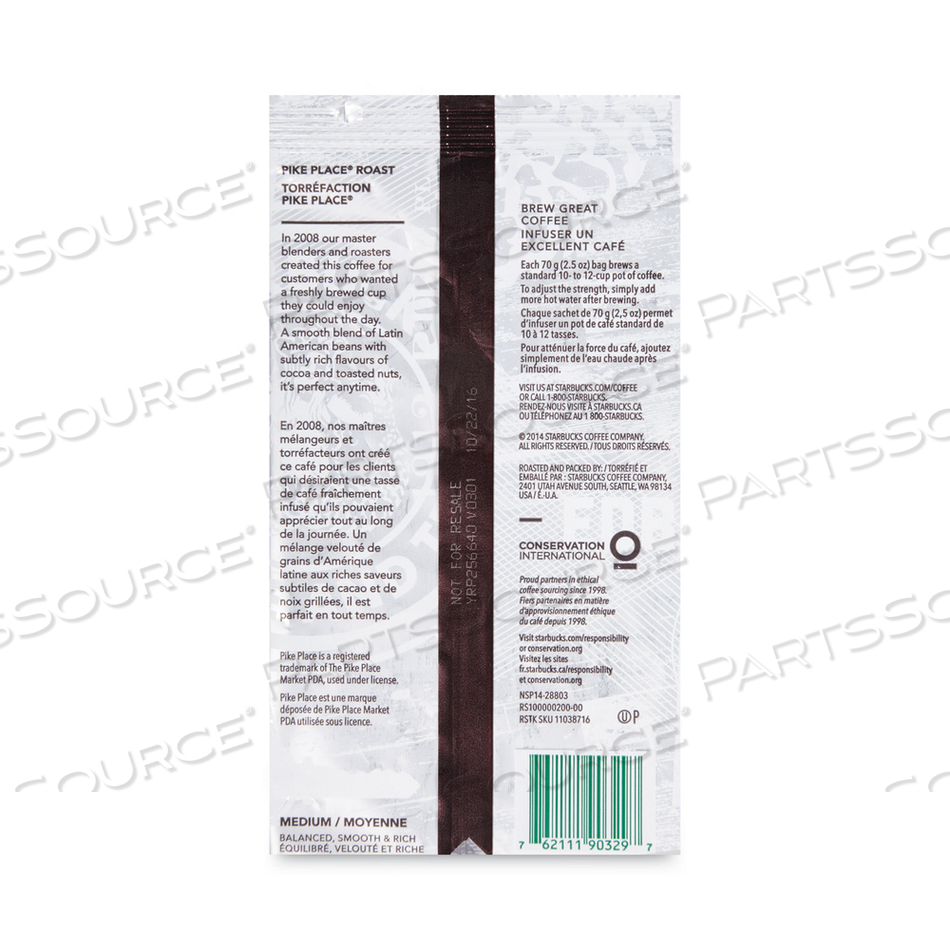 COFFEE, PIKE PLACE, 2.5OZ by Starbucks