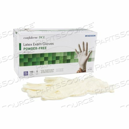 CONFIDERM® LATEX STANDARD CUFF LENGTH EXAM GLOVE, EXTRA LARGE, IVORY (100 PER BOX) by McKesson