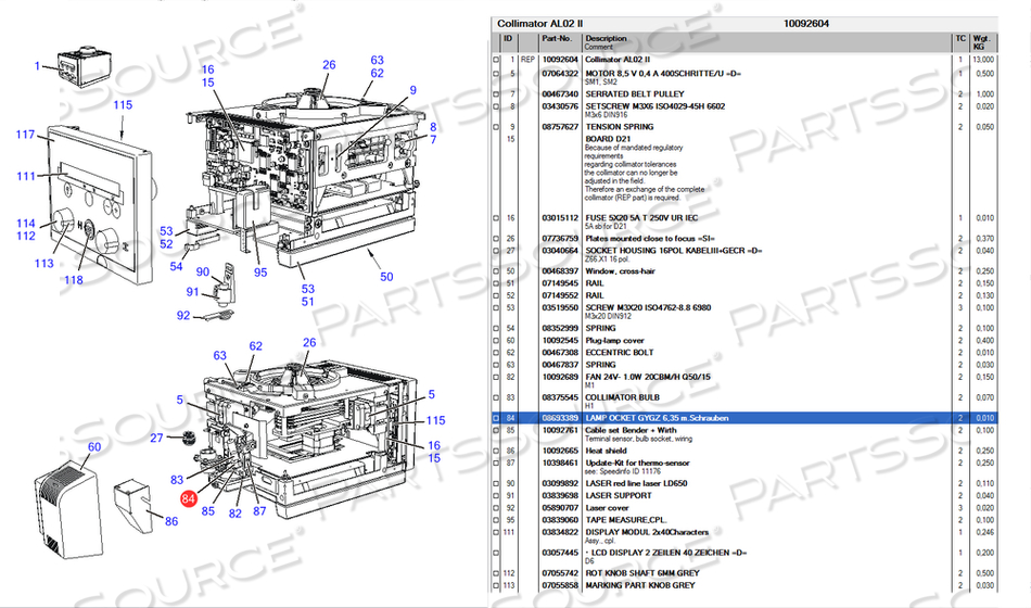 LAMP SOCKET, GYGZ 6, WITH SCREWS, FOR USE WITH: FOR ANGIO LAB by Siemens Medical Solutions