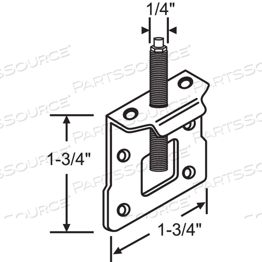 CLOSET DOOR PIVOT BRACKET, 1 3/4 IN WD, 7/8 IN HT by Approved Vendor