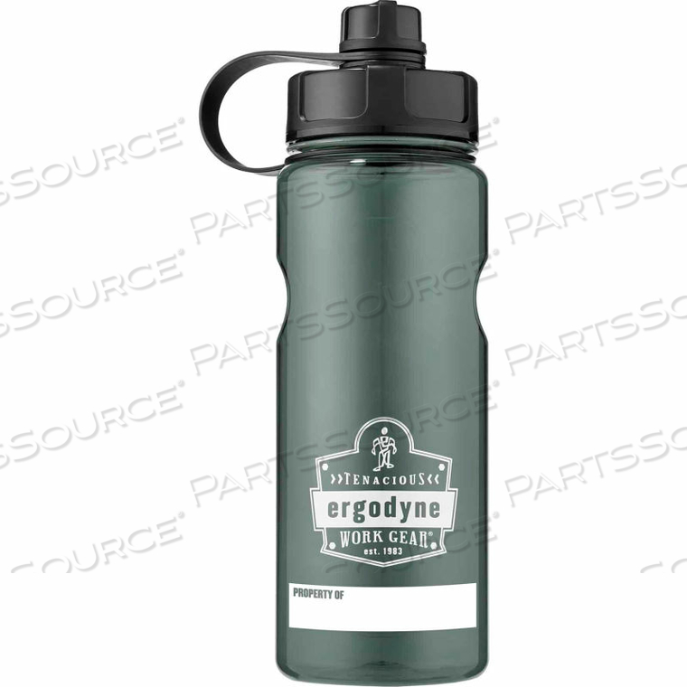 PLASTIC WIDE MOUTH WATER BOTTLE, 1 LITER, GRAY by Ergodyne