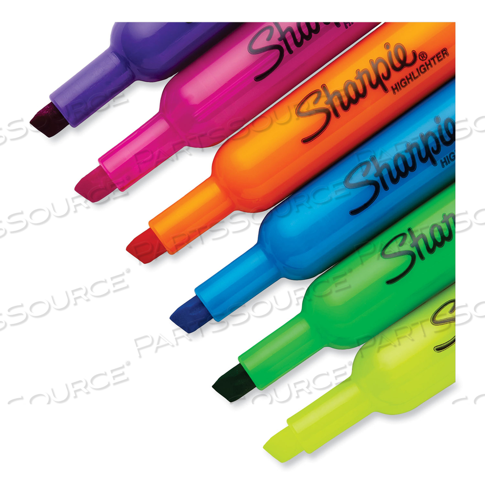 TANK STYLE HIGHLIGHTERS, ASSORTED INK COLORS, CHISEL TIP, ASSORTED BARREL COLORS 