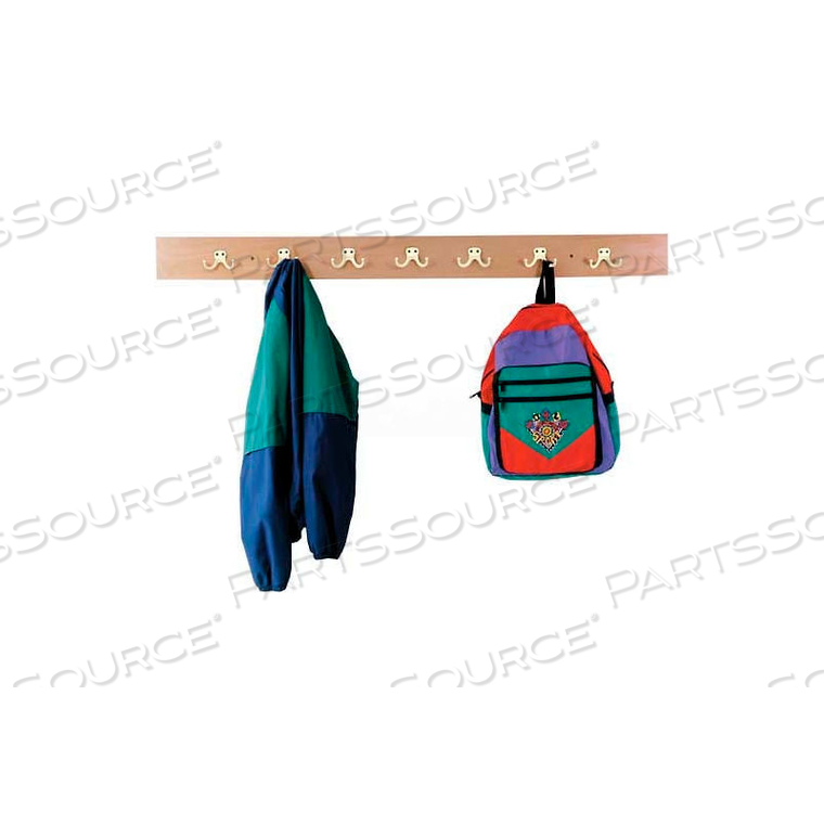 WALL MOUNT COAT RAIL, 7 HOOKS, BIRCH PLYWOOD by Jonti-Craft Inc WALL MOUNT COAT RAIL, 7 HOOKS, BIRCH PLYWOOD by Jonti-Craft Inc