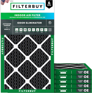 PLEATED HVAC FURNACE AIR FILTER, MERV 8, 18X30X1, PACKAGE OF 6 by Filterbuy, Inc.