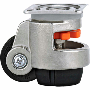 STAINLESS STEEL LEVELING CASTER - 110 LB. CAPACITY - PLATE MOUNTED by WM Casters