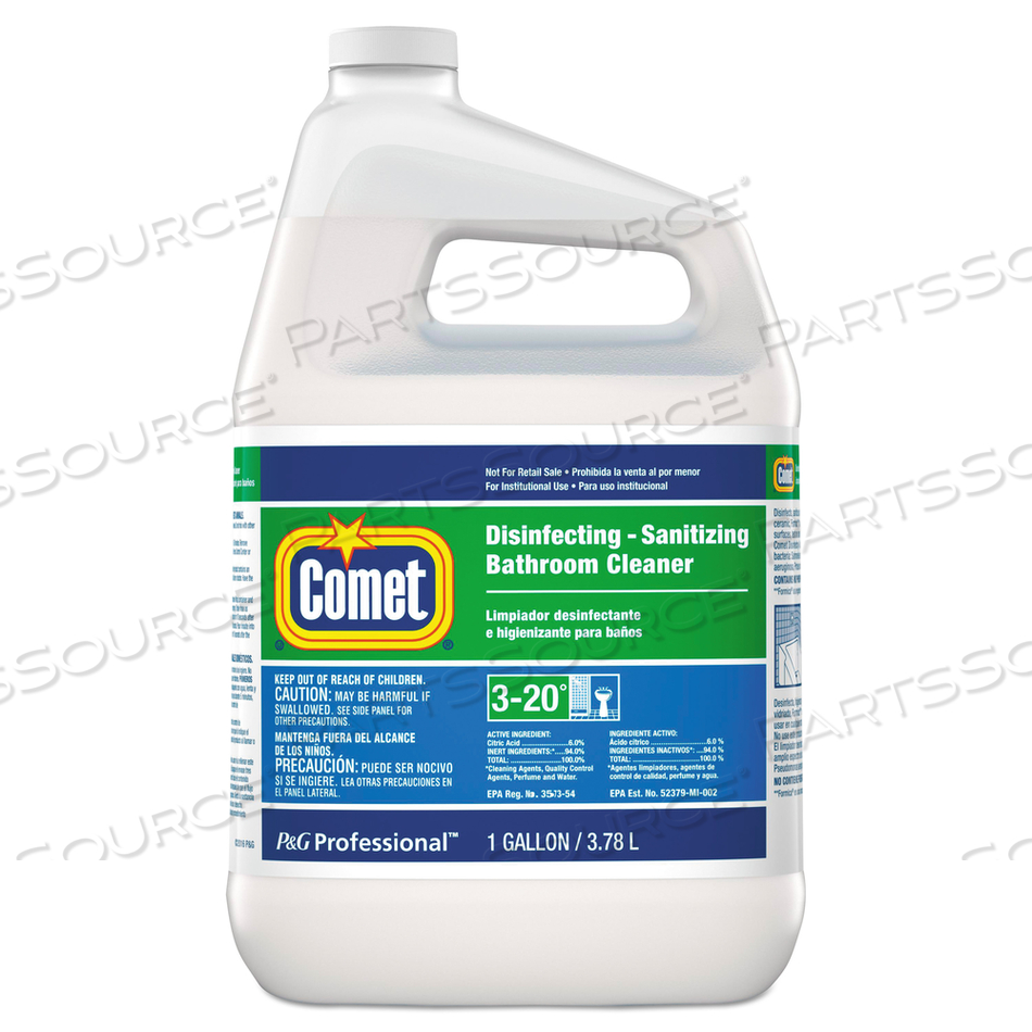 DISINFECTING-SANITIZING BATHROOM CLEANER, ONE GALLON BOTTLE by Comet DISINFECTING-SANITIZING BATHROOM CLEANER, ONE GALLON BOTTLE by Comet