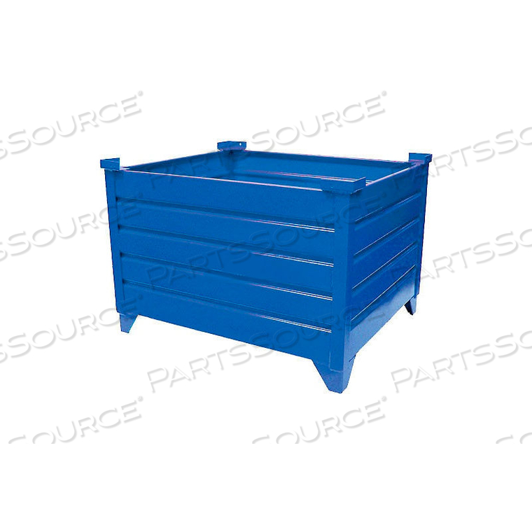 STACKABLE STEEL CONTAINER SOLID, 48"L X 42"W X 24"H, BLUE by Topper Industrial STACKABLE STEEL CONTAINER SOLID, 48"L X 42"W X 24"H, BLUE by Topper Industrial