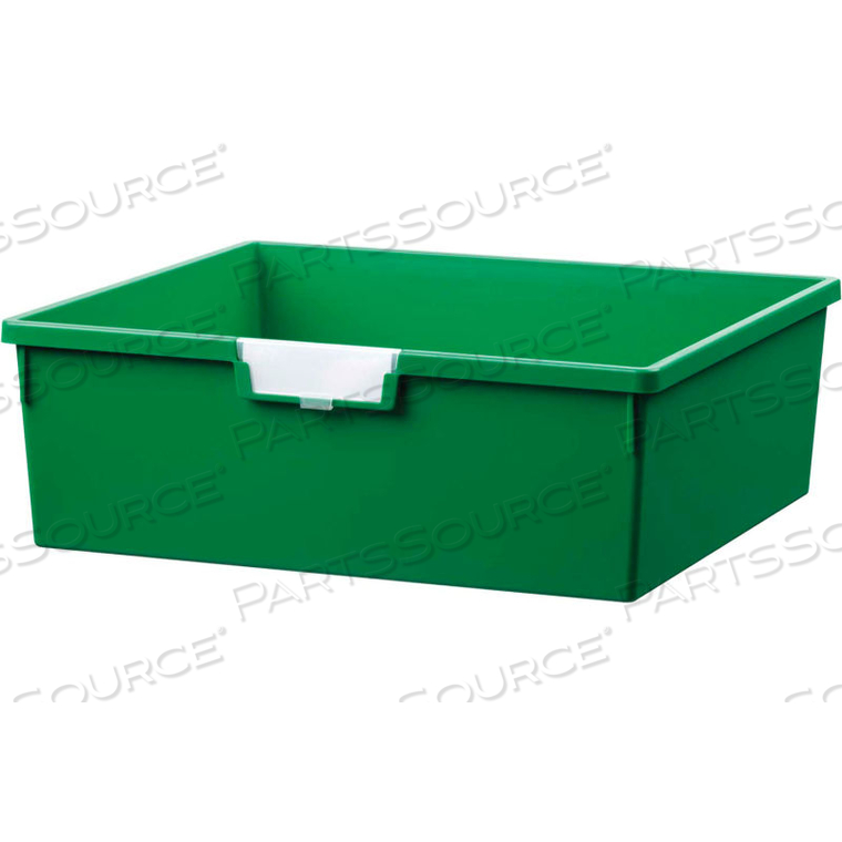 EXTRA WIDE DOUBLE DEPTH STORAGE TOTE TRAY - 16-3/4"L X 18-1/2"W X 6"H GREEN 