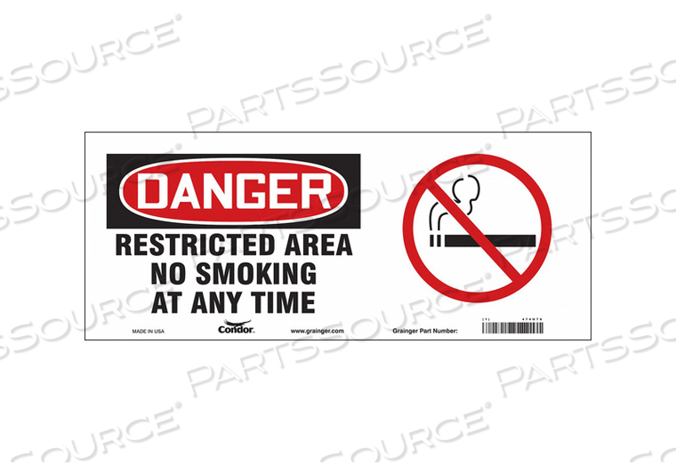 SAFETY SIGN 17 W 7 H 0.004 THICKNESS 